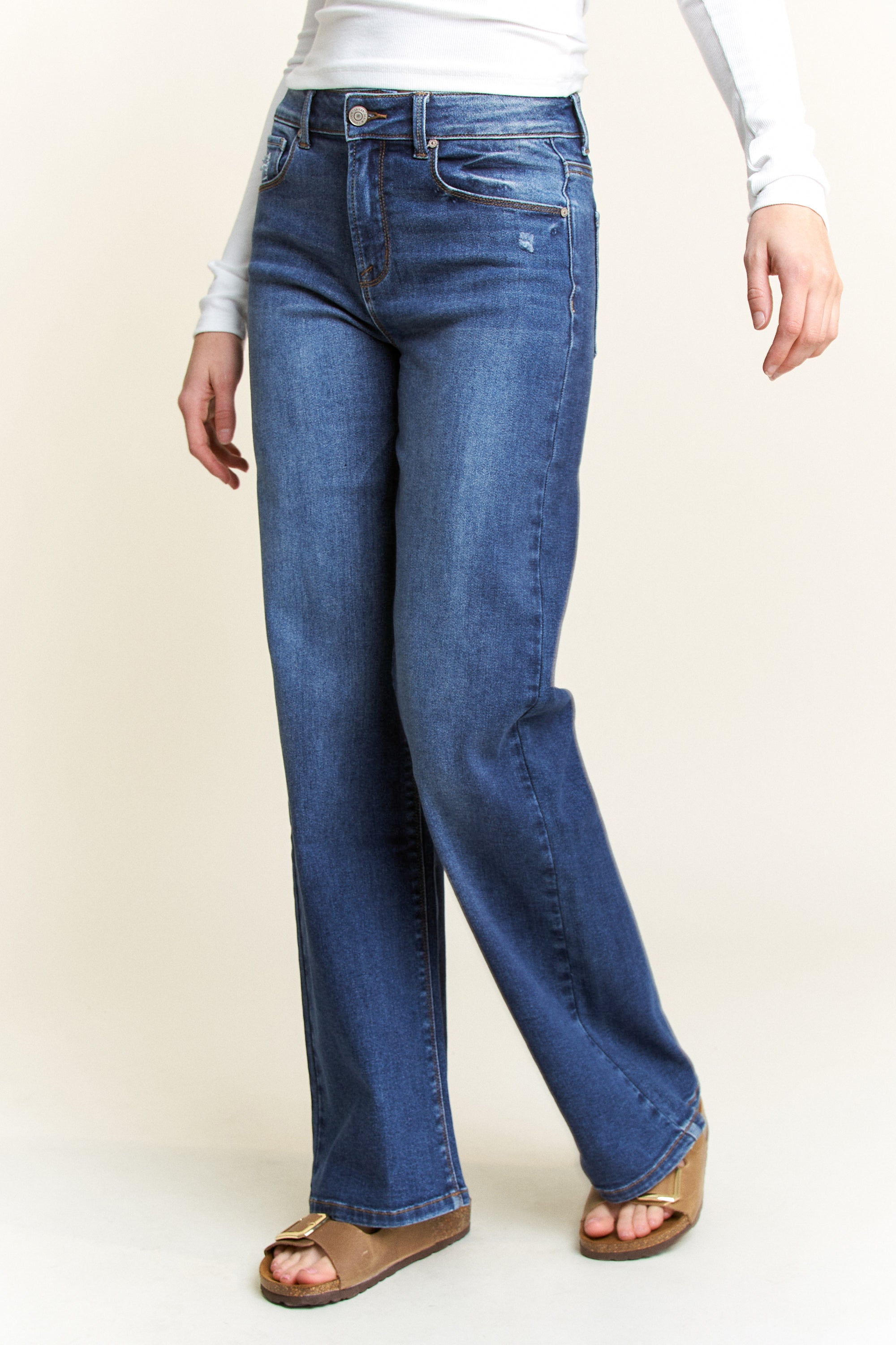 High Rise Wide Leg Jeans EP3587 5