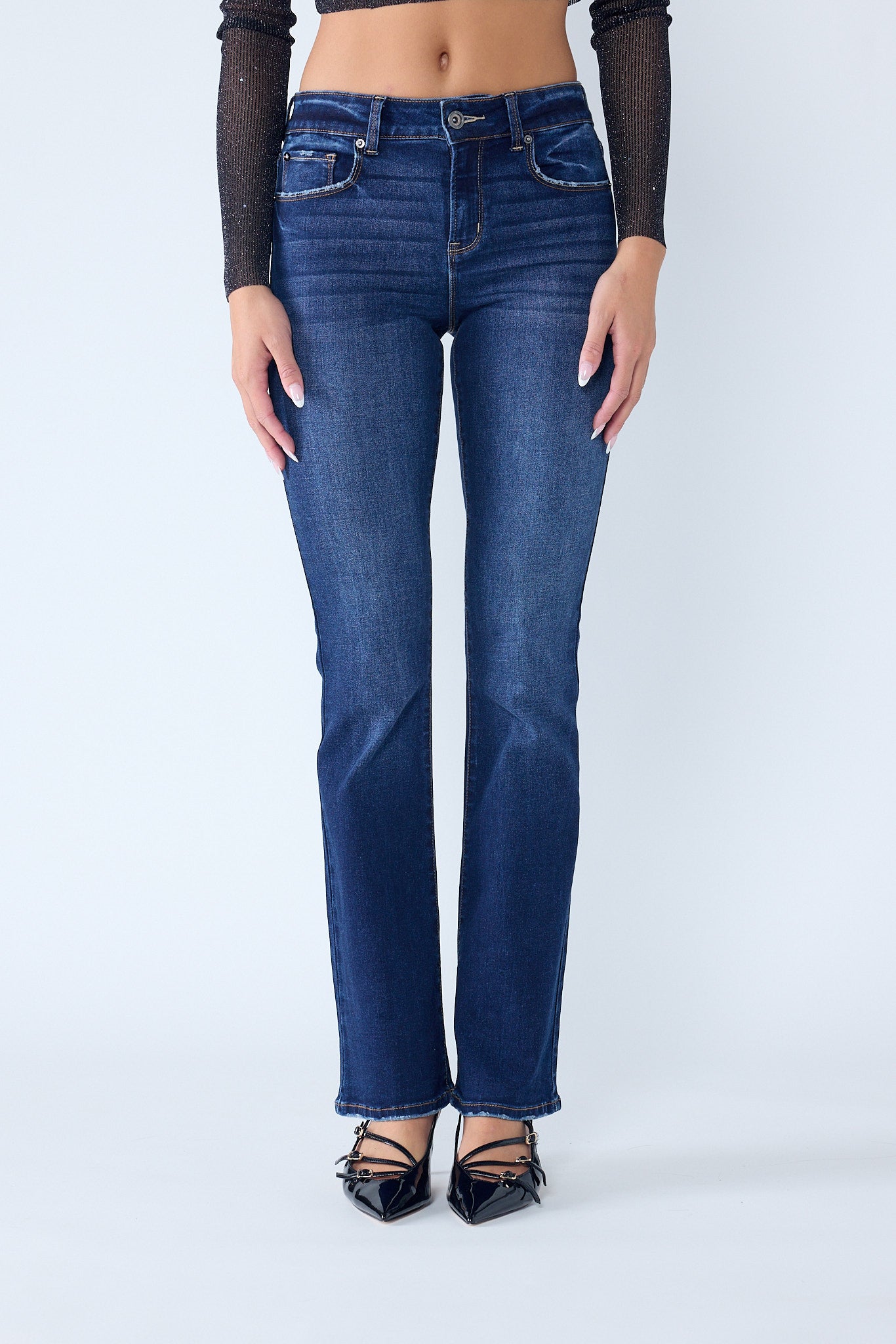 High Rise 5-Pocket Bootcut Jeans 7