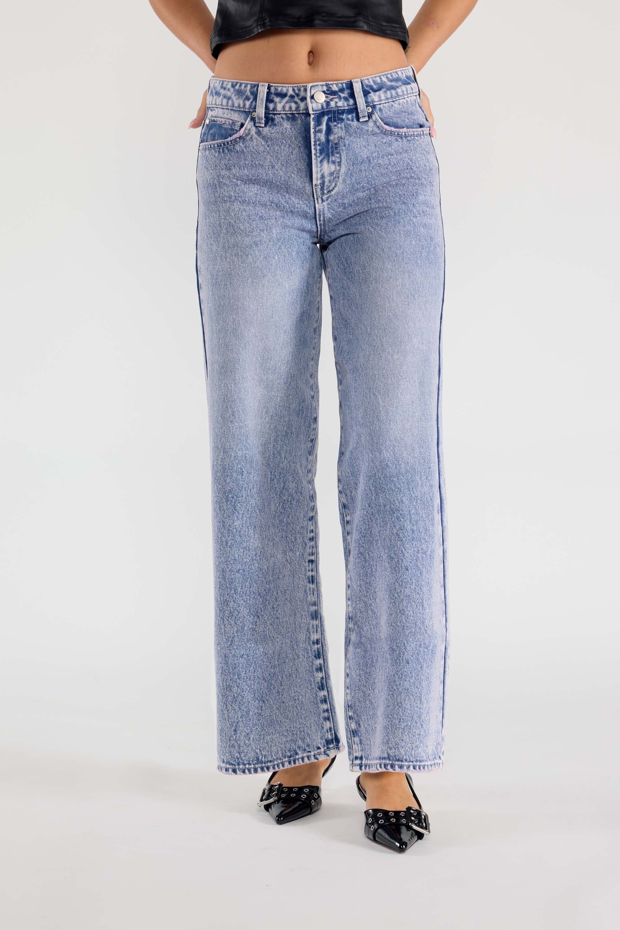 Mid Waist Relaxed Wide Leg Jeans 7