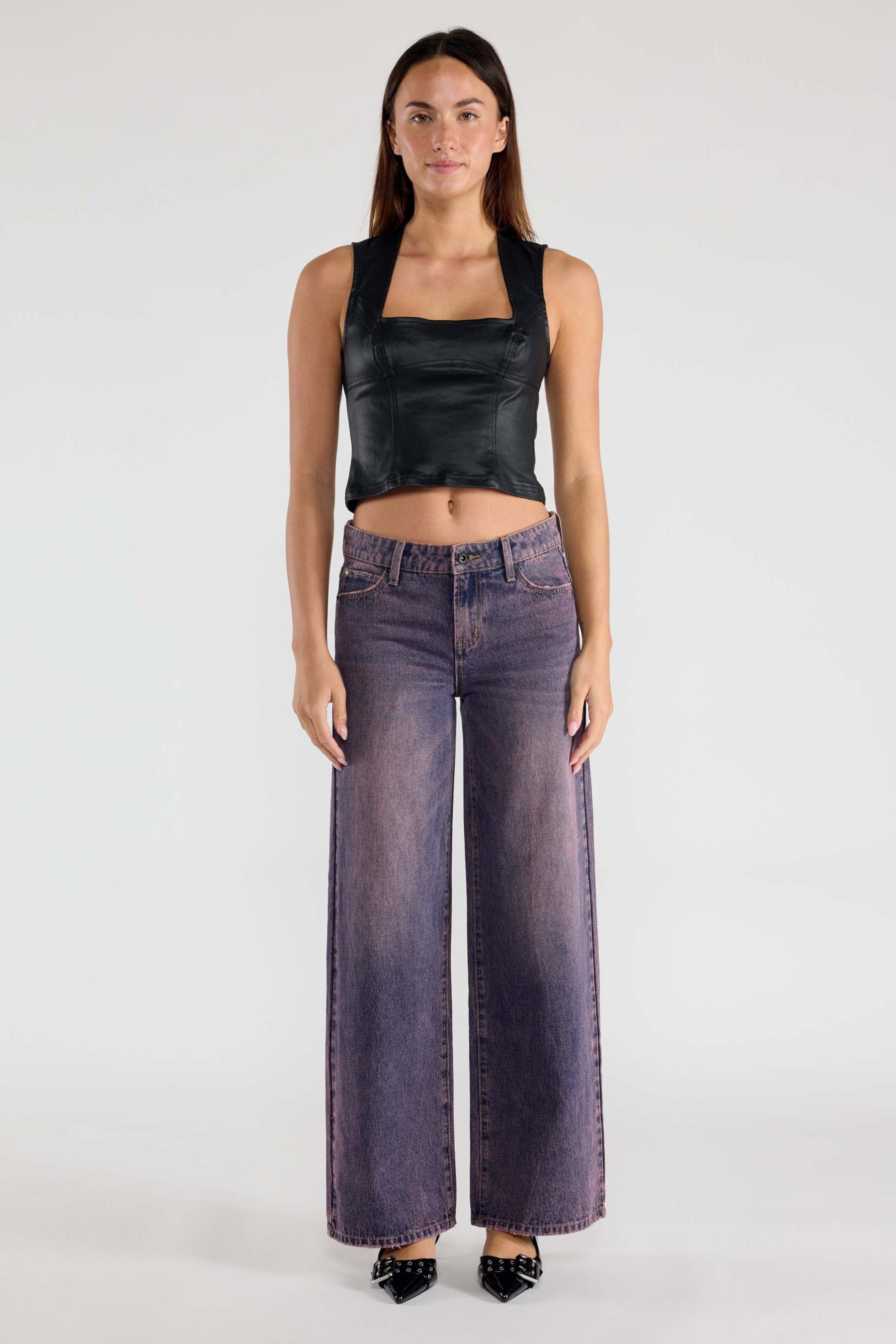 Mid Waist Relaxed Wide Leg Jeans 1