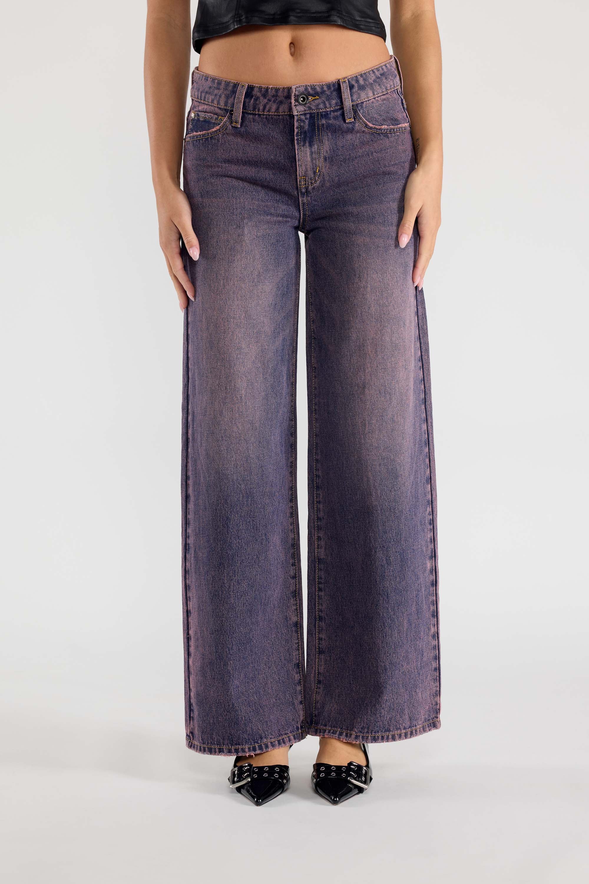 Mid Waist Relaxed Wide Leg Jeans 17
