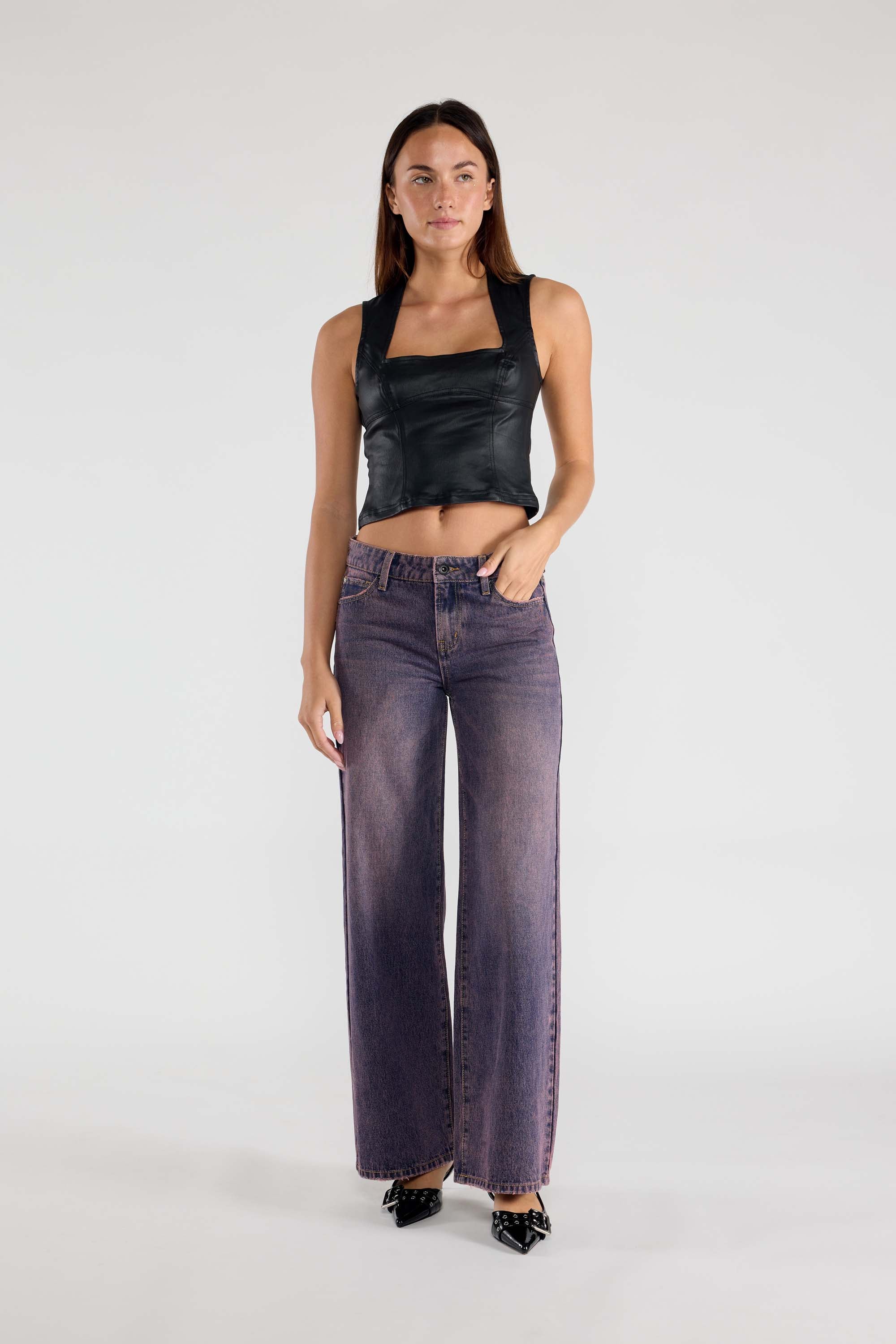 Mid Waist Relaxed Wide Leg Jeans 11
